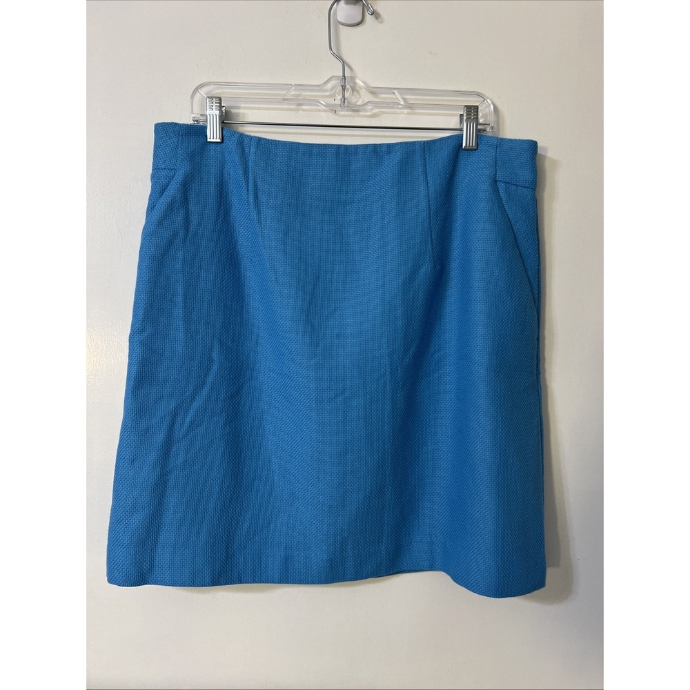ANN TAYLOR  Size 14 Blue Zipper Back Straight & Pencil Skirt NEW! Preppy Career